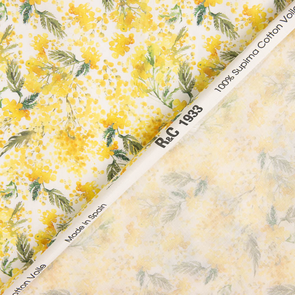 Voile Coton Supima Imprimé 02 Blanc - Ribes y Casals