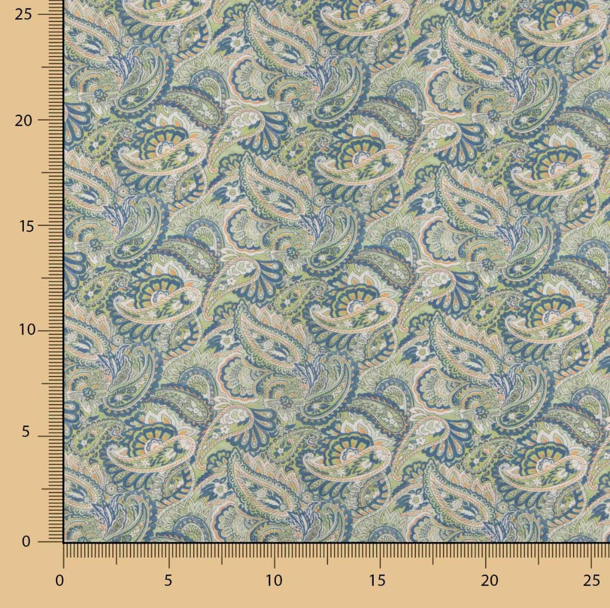 Voile de coton imprimé Supima 09 Bleu - Ribes y Casals