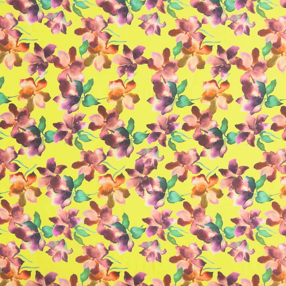 Voile de Coton Imprimé Supima 10 Jaune - Ribes y Casals