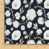 Voile imprimé fleuri bleu marine - Ribes y Casals