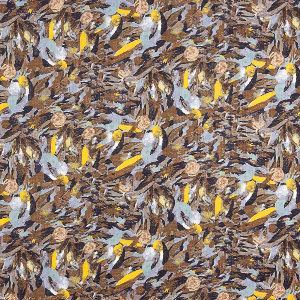 Voile Imprimé Feuilles Bleues - Ribes y Casals