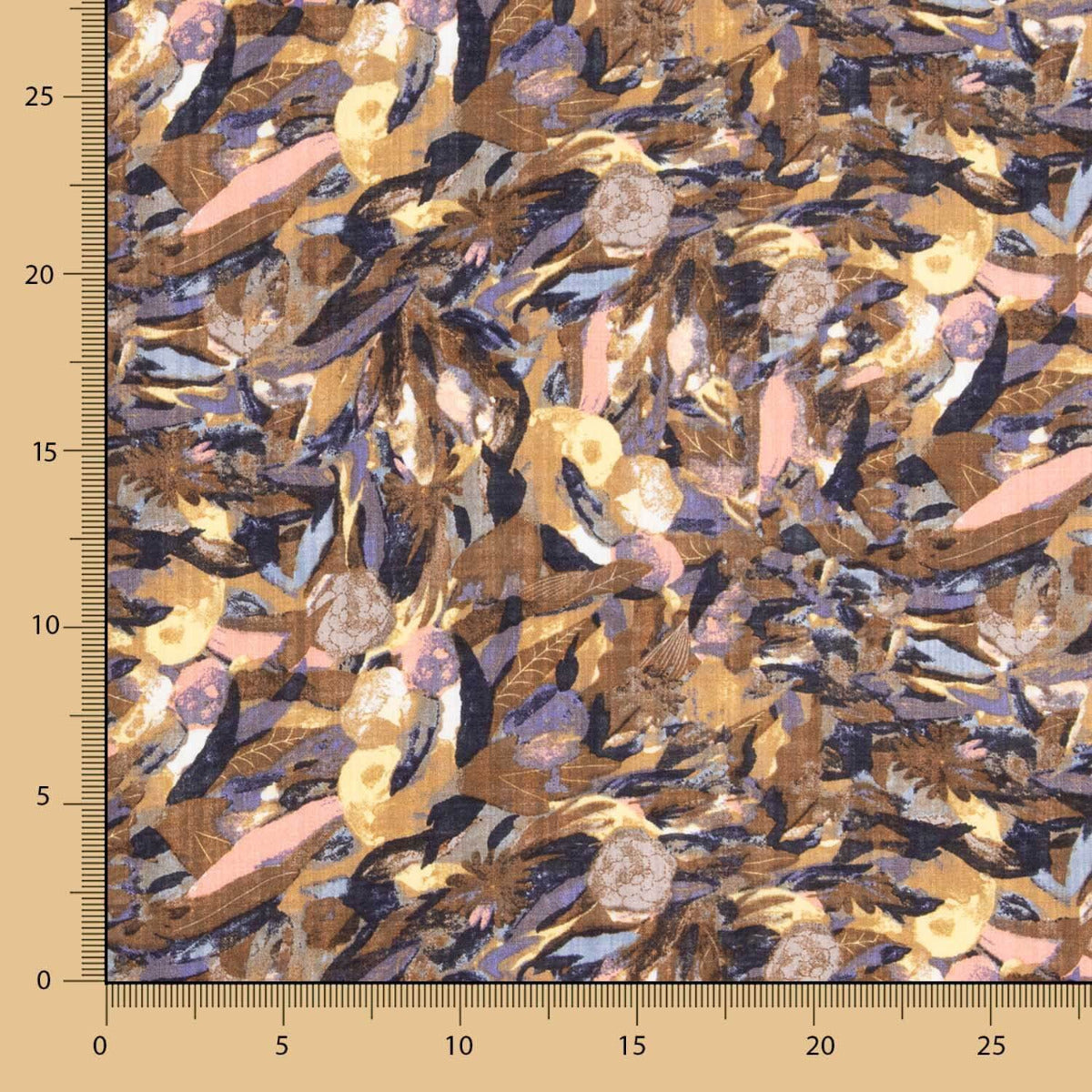 Voile Imprimé Feuilles Rose - Ribes y Casals